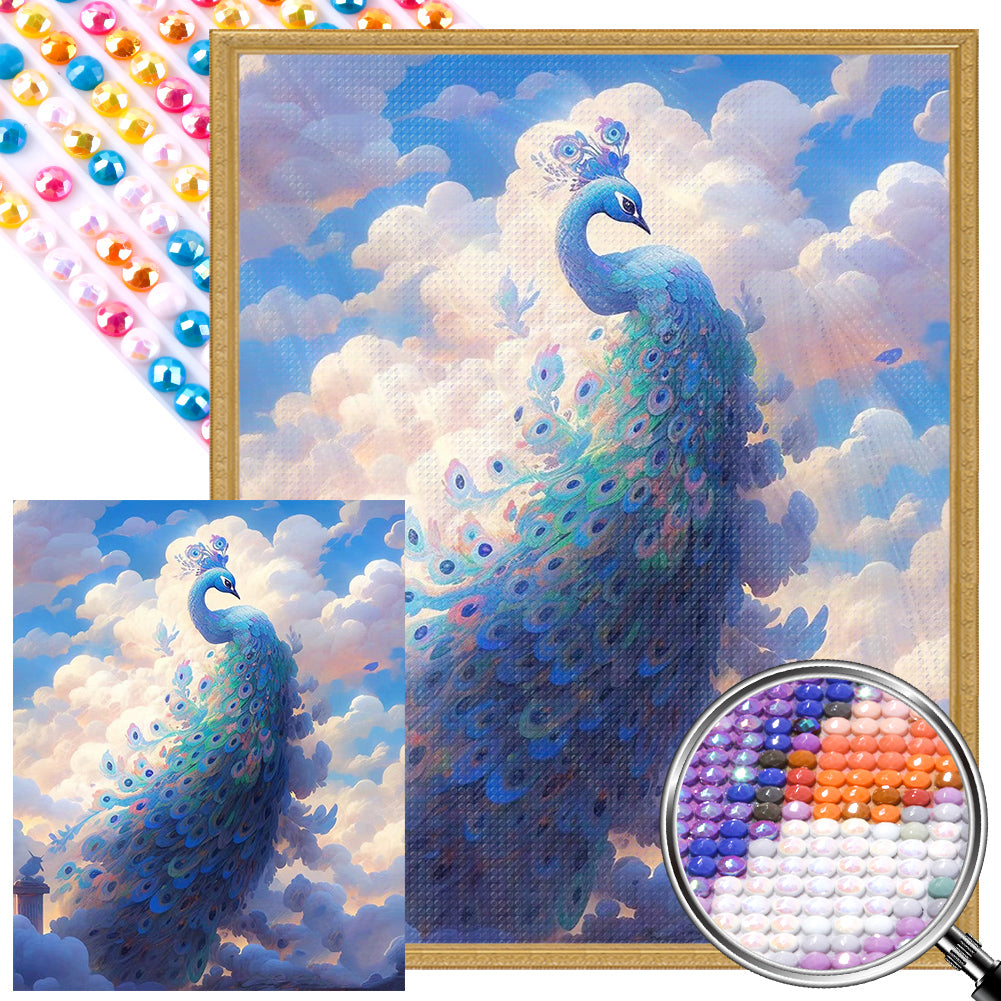 Peacock - AB Round Drill Diamond Painting 40*50CM