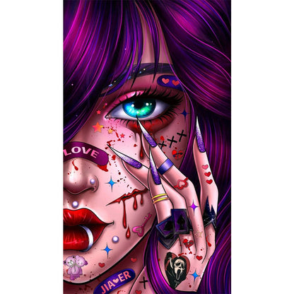 Tattoo Girl - AB Round Drill Diamond Painting 40*70CM