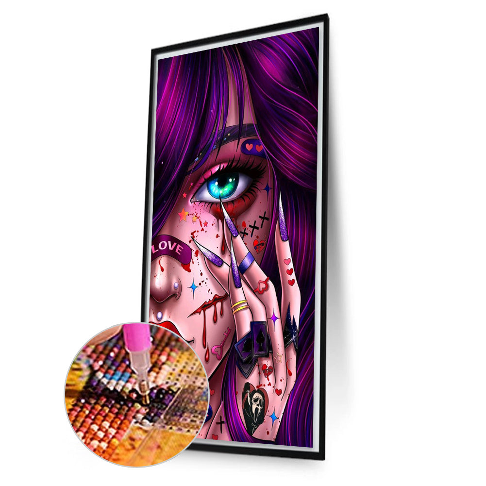 Tattoo Girl - AB Round Drill Diamond Painting 40*70CM