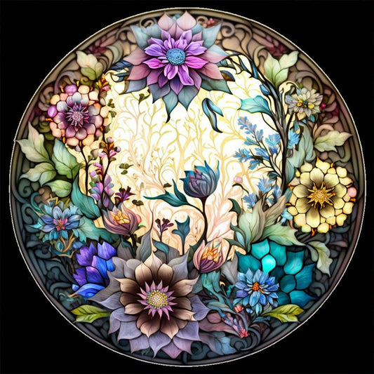 Abstract Flower Painting - Full Round Drill Diamond Painting 30*30CM