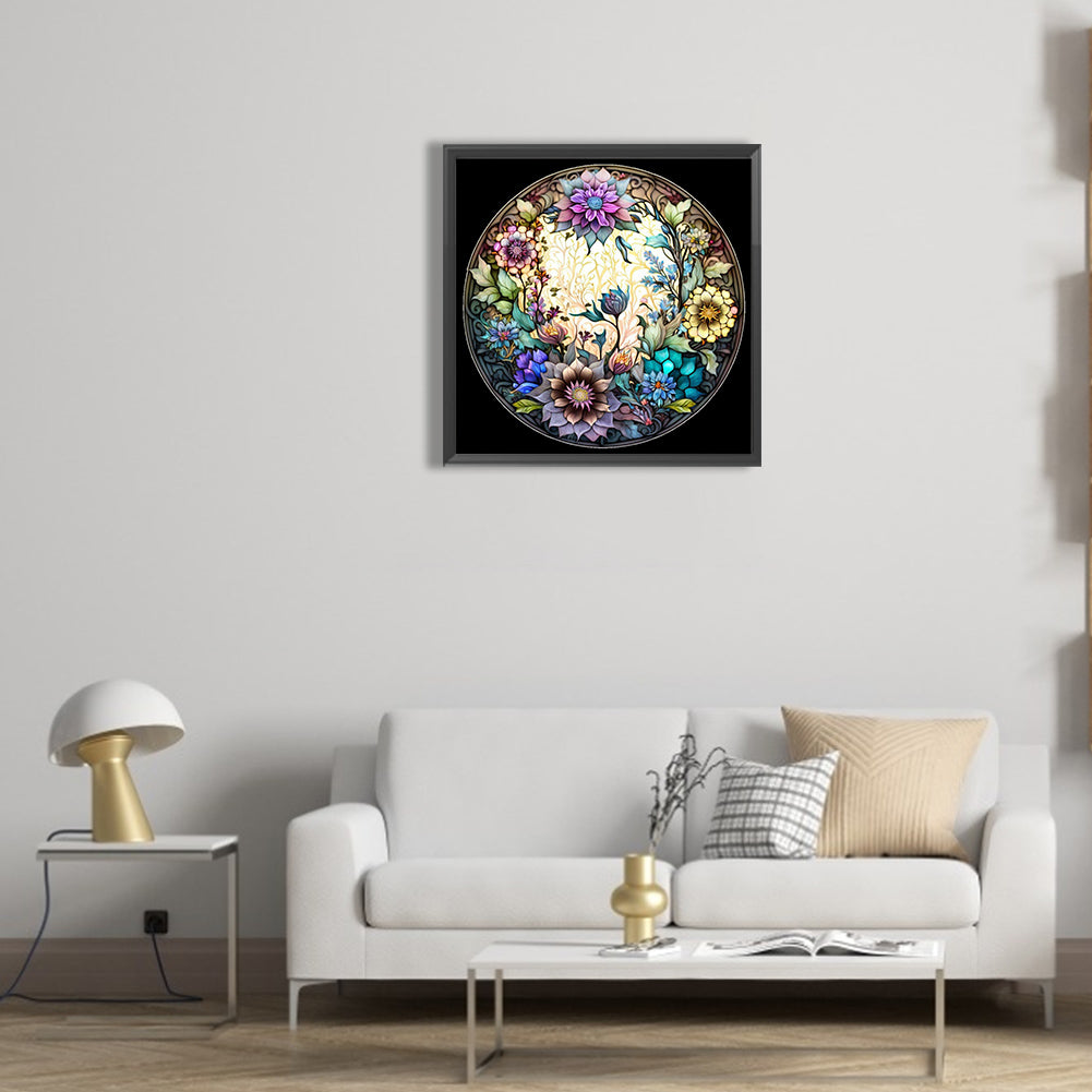 Abstract Flower Painting - Full Round Drill Diamond Painting 30*30CM