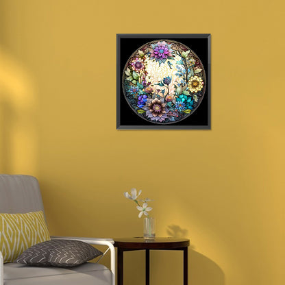 Abstract Flower Painting - Full Round Drill Diamond Painting 30*30CM