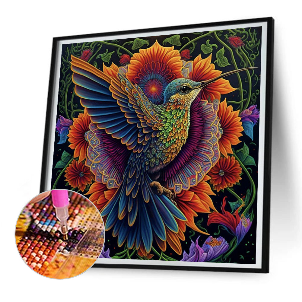 Flower And Sparrow - Full Round Drill Diamond Painting 30*30CM