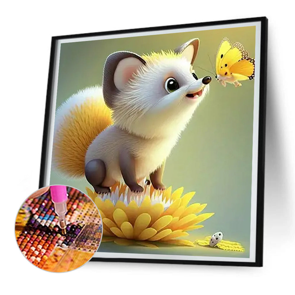 Cozy Little Hedgehog - Full Round Drill Diamond Painting 30*30CM