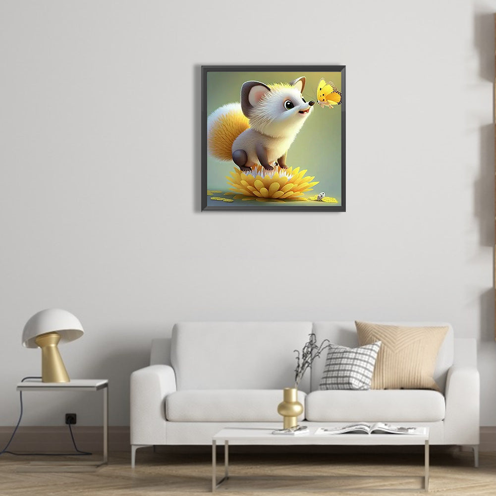 Cozy Little Hedgehog - Full Round Drill Diamond Painting 30*30CM