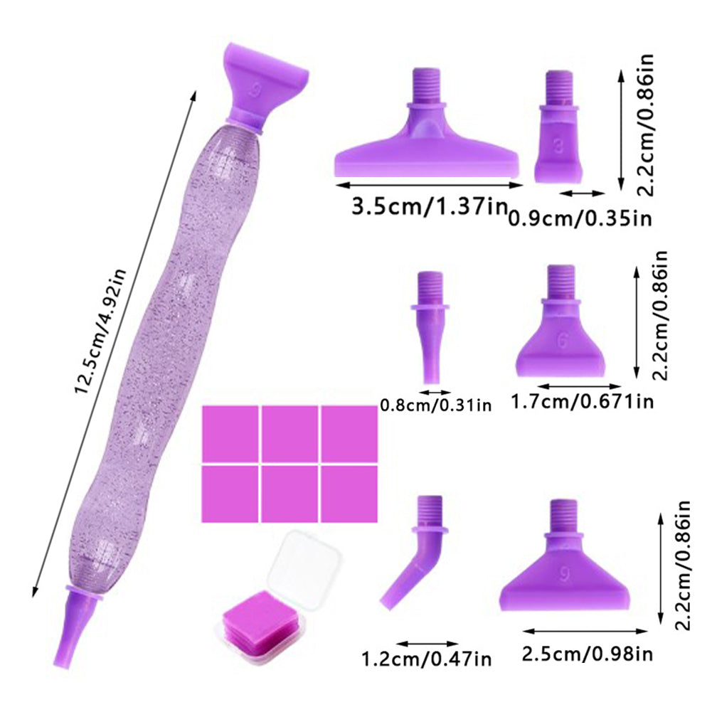 DIY 5D Diamond Stylus Pen Art Dotting Pen Threaded Spotting Pen with Accessories