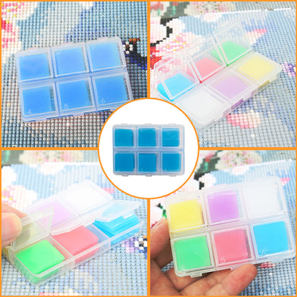 DIY Diamond Painting Wax 2x2cm 30pcs Glue Clay Wax Tool Set 6 Colors For Drawing