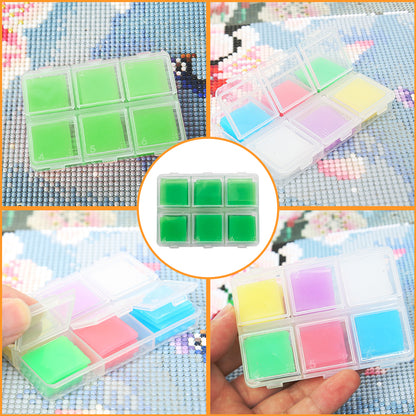 DIY Diamond Painting Wax 2x2cm 30pcs Glue Clay Wax Tool Set 6 Colors For Drawing