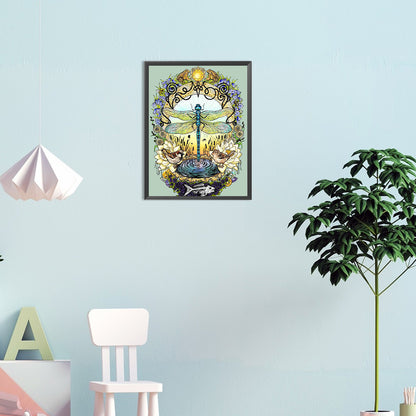 Birds And Dragonflies - Full Round Drill Diamond Painting 30*40CM
