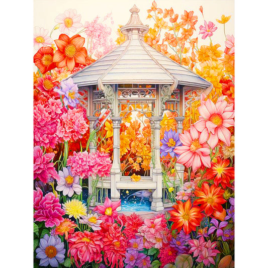 Garden Courtyard - Full Round Drill Diamond Painting 30*40CM