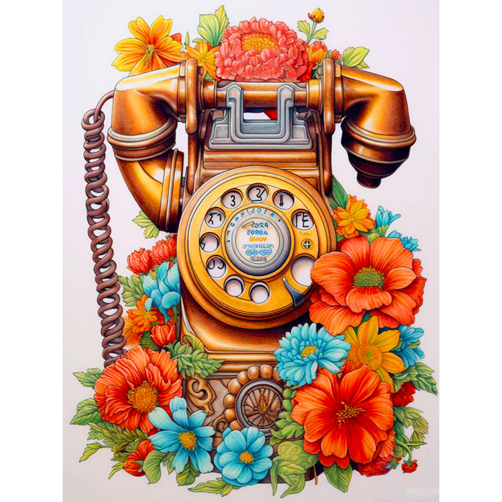 Telephone - Full Round Drill Diamond Painting 30*40CM