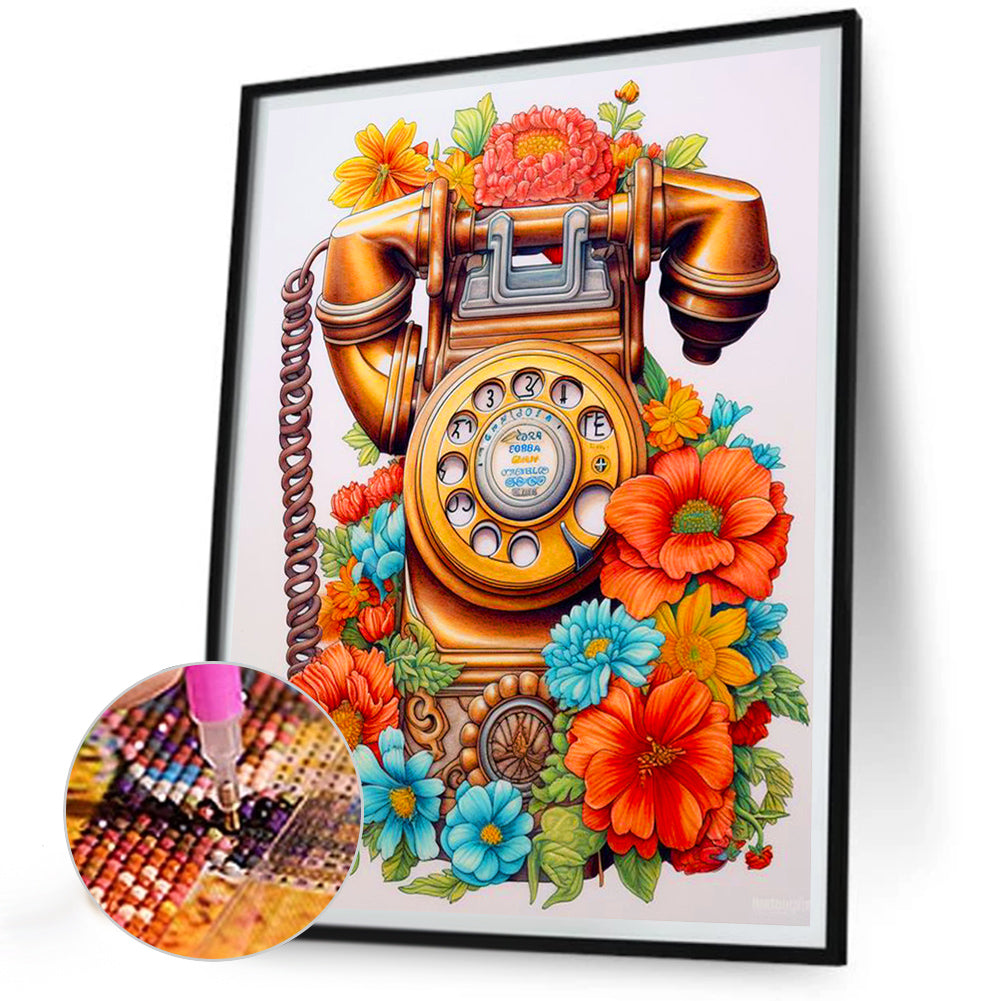 Telephone - Full Round Drill Diamond Painting 30*40CM