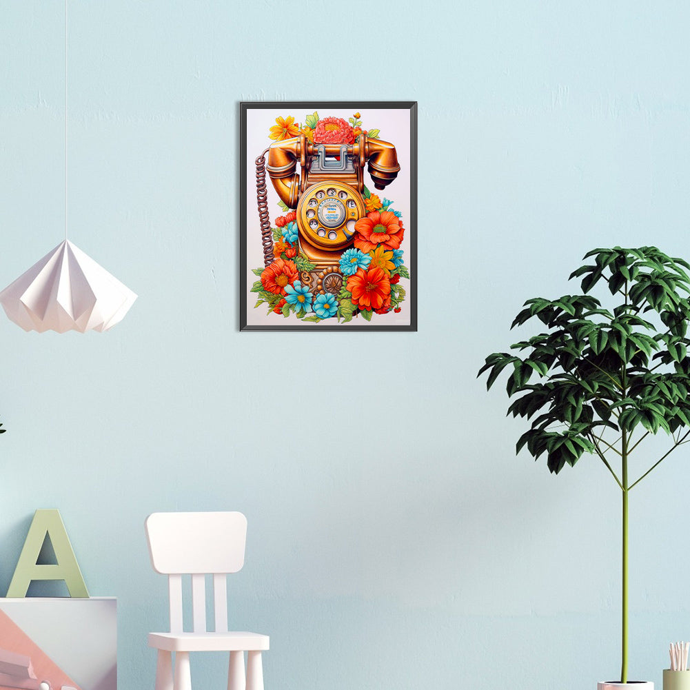 Telephone - Full Round Drill Diamond Painting 30*40CM