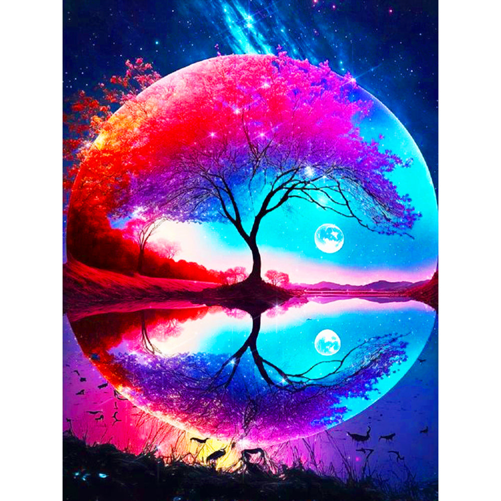 Moon Tree - Full Round Drill Diamond Painting 30*40CM