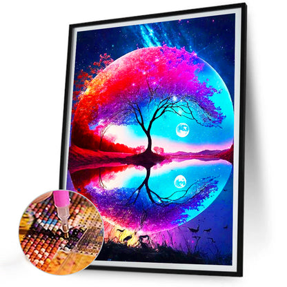 Moon Tree - Full Round Drill Diamond Painting 30*40CM