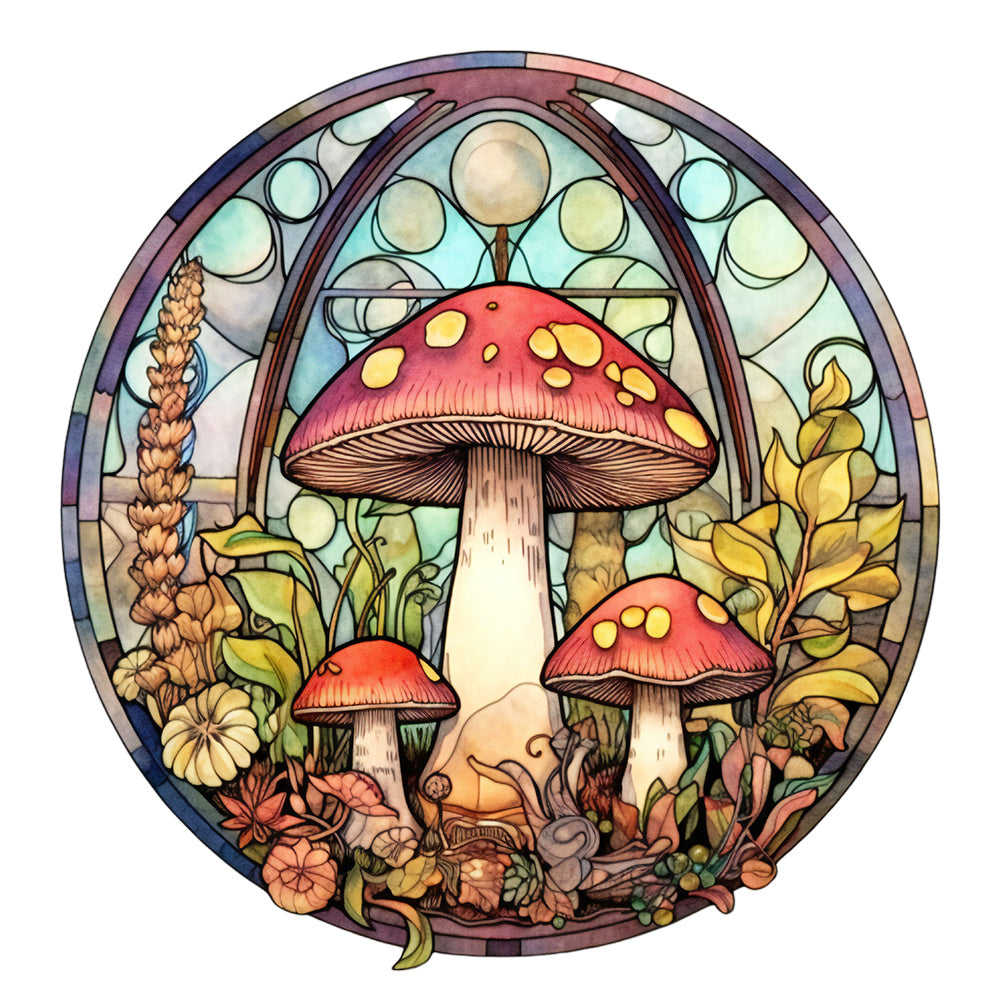 Mushroom Glass Painting - Full Round Drill Diamond Painting 30*30CM