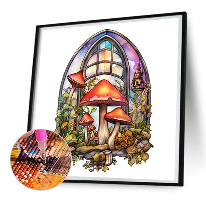 Mushroom Glass Painting - Full Round Drill Diamond Painting 30*30CM