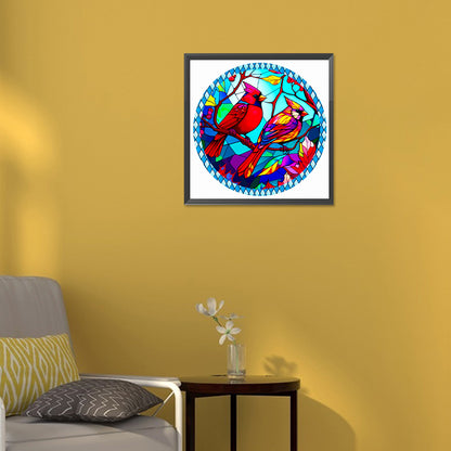 Glass Cardinal - Full Round Drill Diamond Painting 30*30CM