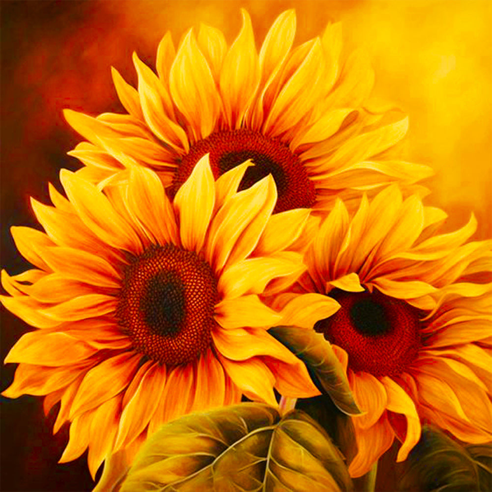 Sunflower - Full Round Drill Diamond Painting 30*30CM