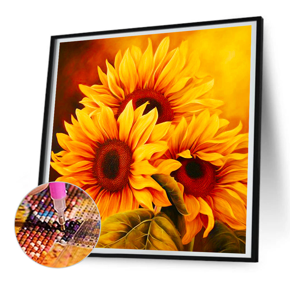 Sunflower - Full Round Drill Diamond Painting 30*30CM