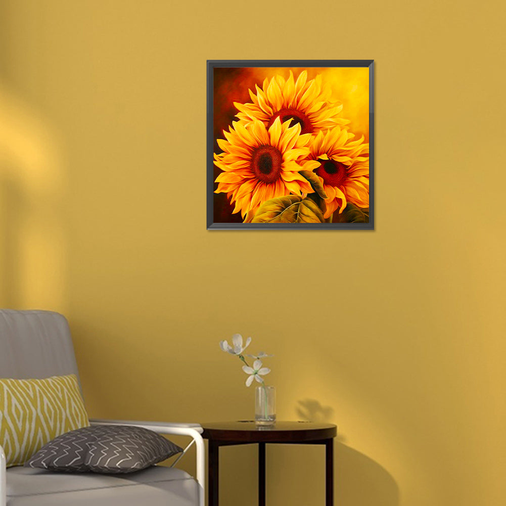 Sunflower - Full Round Drill Diamond Painting 30*30CM