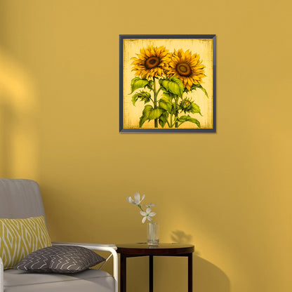 Two Bunches Of Sunflowers - Full Round Drill Diamond Painting 30*30CM