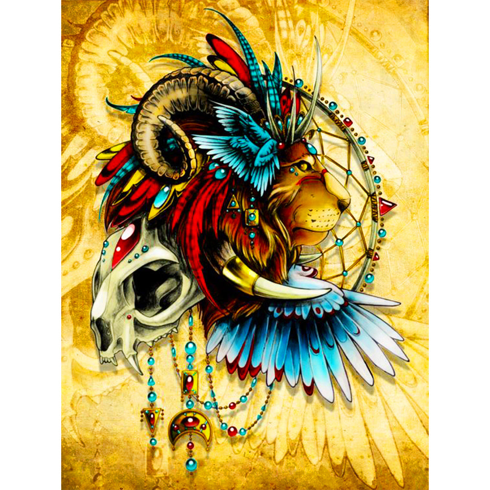 Dream Catcher And Lion - Full Round Drill Diamond Painting 30*40CM