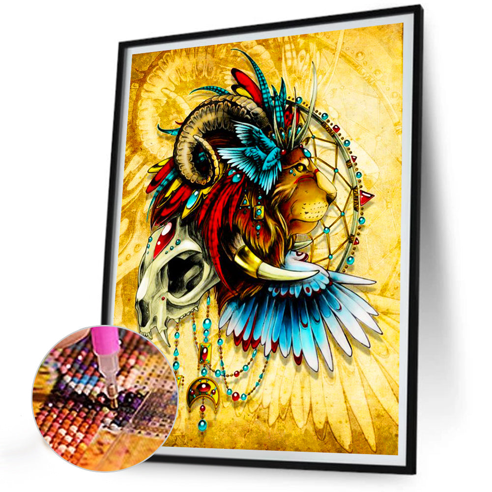 Dream Catcher And Lion - Full Round Drill Diamond Painting 30*40CM