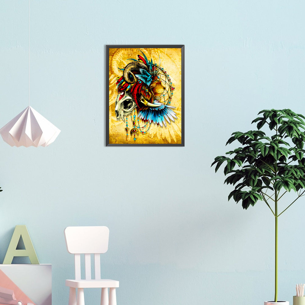 Dream Catcher And Lion - Full Round Drill Diamond Painting 30*40CM