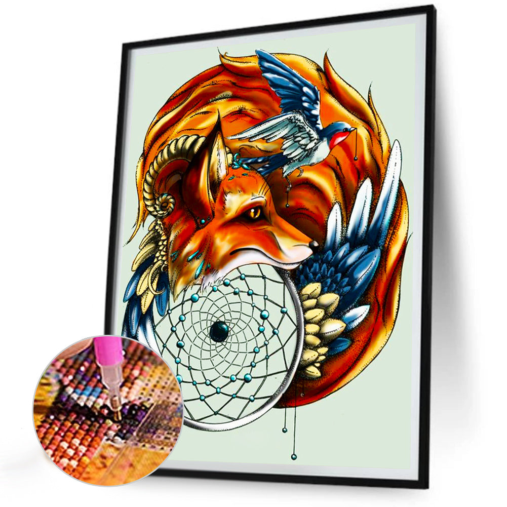 Dream Catcher And Fox - Full Round Drill Diamond Painting 30*40CM