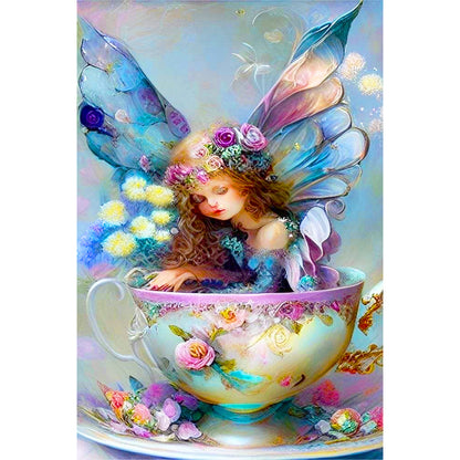 Elf Sleeping In A Mug - Full Round Drill Diamond Painting 40*60CM