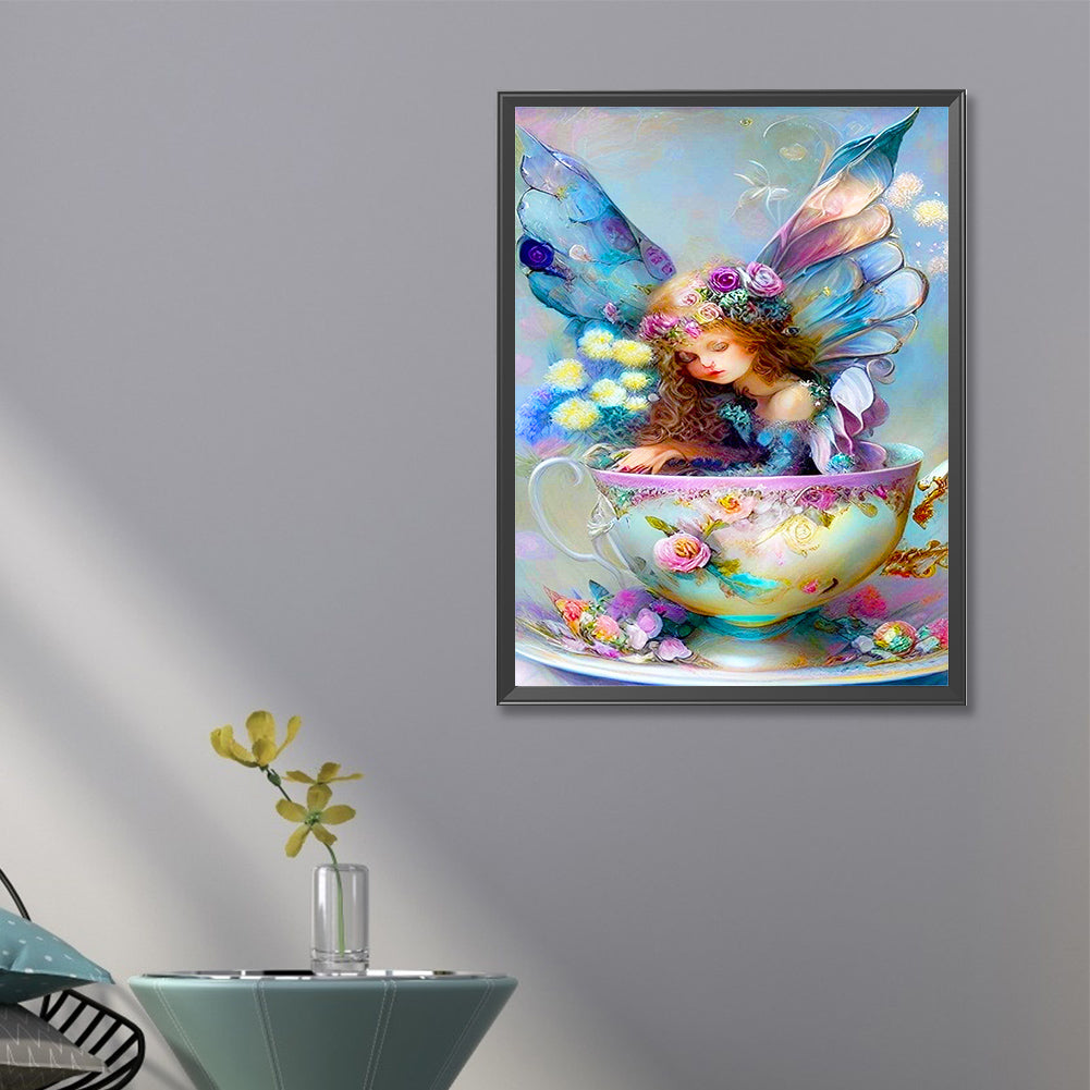 Elf Sleeping In A Mug - Full Round Drill Diamond Painting 40*60CM