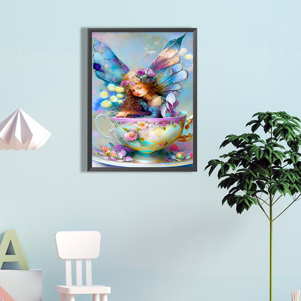 Elf Sleeping In A Mug - Full Round Drill Diamond Painting 40*60CM