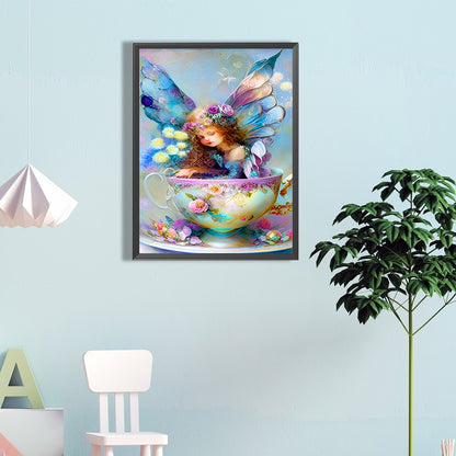 Elf Sleeping In A Mug - Full Round Drill Diamond Painting 40*60CM