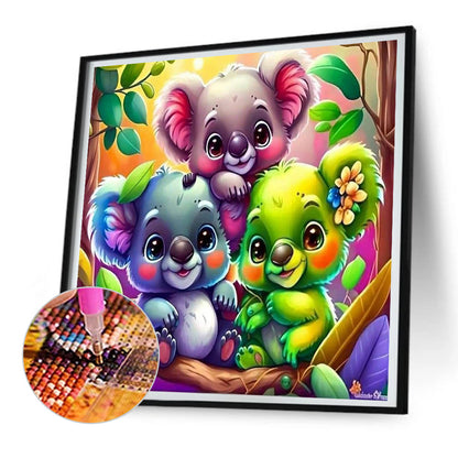 Three Little Koalas - Full Round Drill Diamond Painting 30*30CM