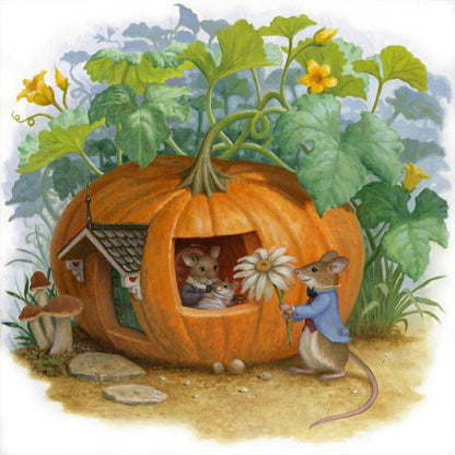 Pumpkin House - Full Round Drill Diamond Painting 30*30CM