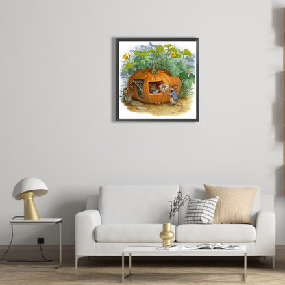 Pumpkin House - Full Round Drill Diamond Painting 30*30CM