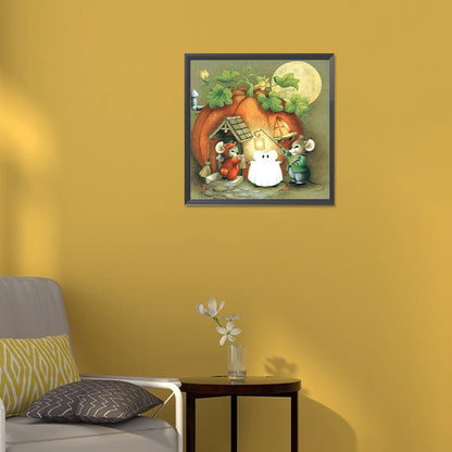 Pumpkin House - Full Round Drill Diamond Painting 30*30CM