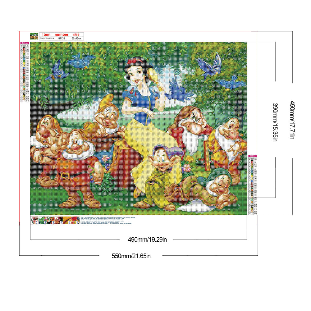 Snow White And The Seven Dwarfs - Full Round Drill Diamond Painting 55*45CM