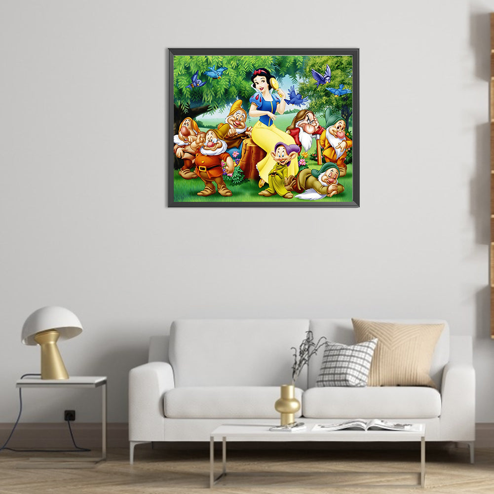 Snow White And The Seven Dwarfs - Full Round Drill Diamond Painting 55*45CM