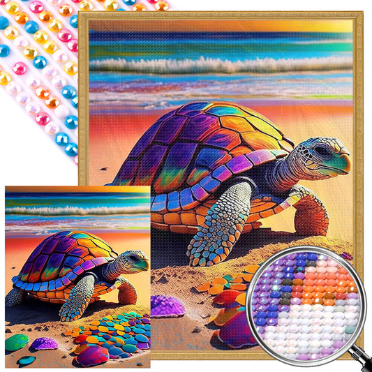 Beach Turtle - AB Round Drill Diamond Painting 40*50CM
