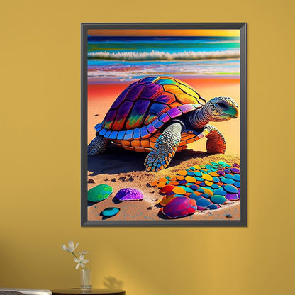 Beach Turtle - AB Round Drill Diamond Painting 40*50CM