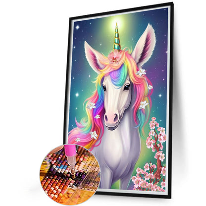 Rainbow Unicorn - AB Round Drill Diamond Painting 40*60CM