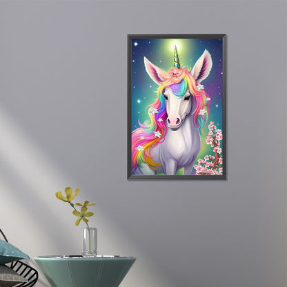 Rainbow Unicorn - AB Round Drill Diamond Painting 40*60CM