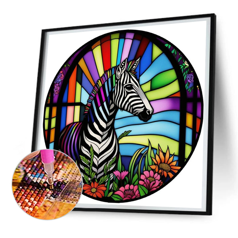 Zebra - Full Round Drill Diamond Painting 30*30CM