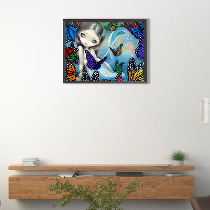 Big Eyed Mermaid Girl - Full Round Drill Diamond Painting 40*30CM