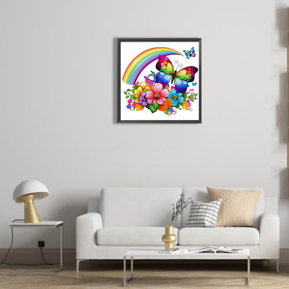 Rainbow Butterfly - Full Round Drill Diamond Painting 30*30CM