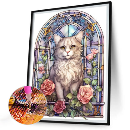 Noble Cat - Full Round Drill Diamond Painting 30*40CM