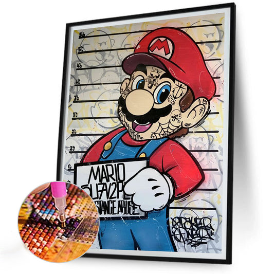 Mario Crime Photo - Full Round Drill Diamond Painting 30*40CM