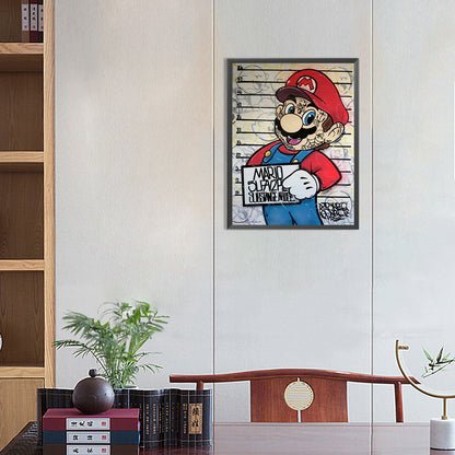 Mario Crime Photo - Full Round Drill Diamond Painting 30*40CM